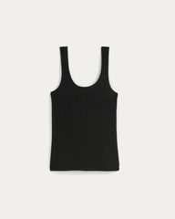 The Light Ribbed Cami in Ultrasoft Merino | Black