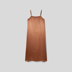 The Satin Square-Neck Slip Dress | Carob Brown