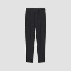 The Poplin Pleated Taper Pant | Black