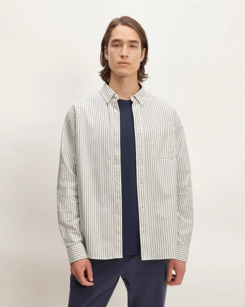 The Classic Oxford Shirt | Bone/Navy | Tall