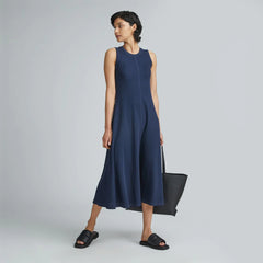 The  Organic Cotton Waffle Tank Dress | Navy