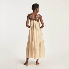 The Billow Tiered Maxi Dress | Orange Plaid