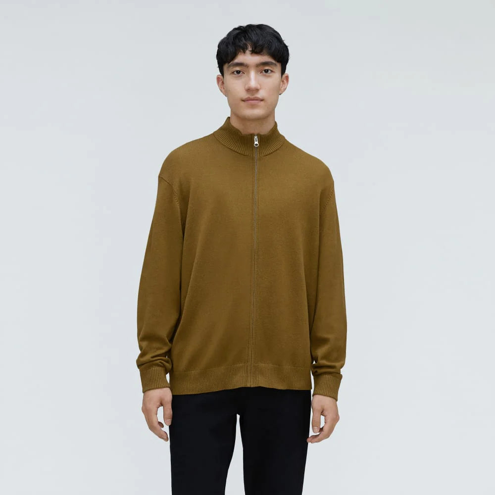 The No-Sweat Full Zip Sweater | Tapenade