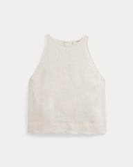 The Linen High-Neck Tank | Bone