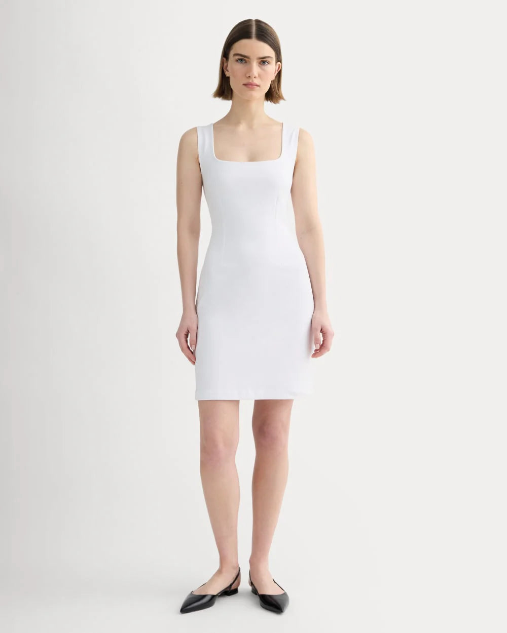 The Dream Square-Neck Dress | White