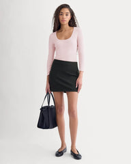 Luxe Rib Deep U-Neck Top | Burnished Lilac