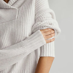 The Felted Merino Shawl Collar Sweater | Heathered Oat
