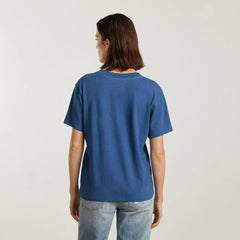 The Vintage V-Neck Hemp Tee | Deep Blue