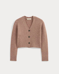 High V Cropped Cardigan in Alpaca | Heather Ash Rose