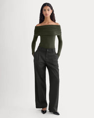 The Off-the-Shoulder Top in Butterluxe | Dark Green
