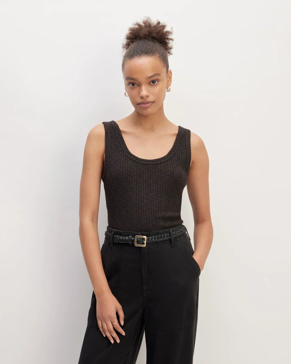 The Cozy Rib Tank | Black