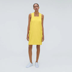 The Cross-Back Apron Mini Dress | Lemon