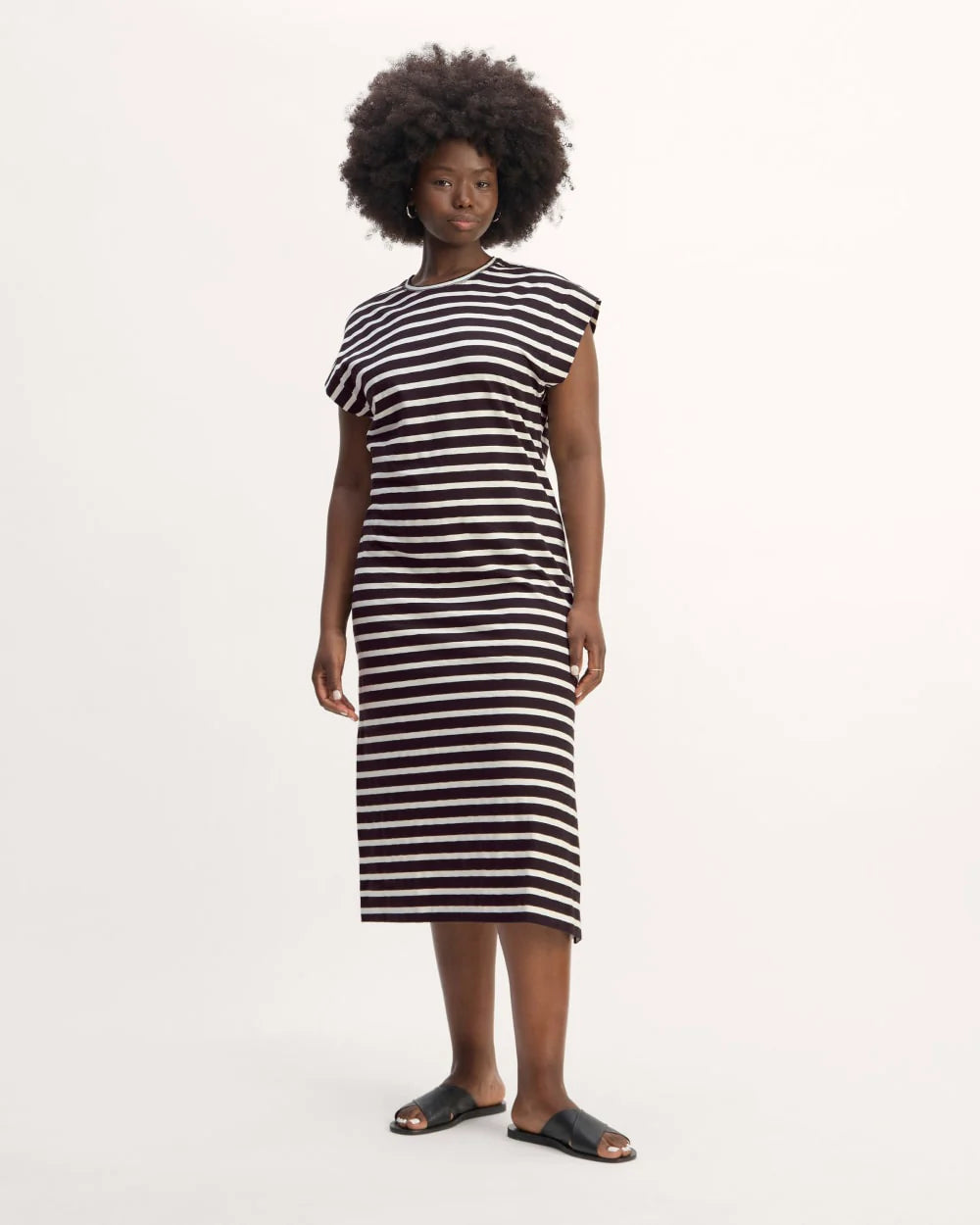 The Muscle Tee Midi Dress | Black / Bone