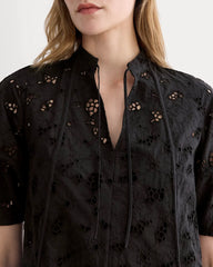 The Eyelet Midi Dress | Black