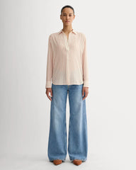 The Must-Have Shirt in Washable Silk | Bone / Dusky Rose