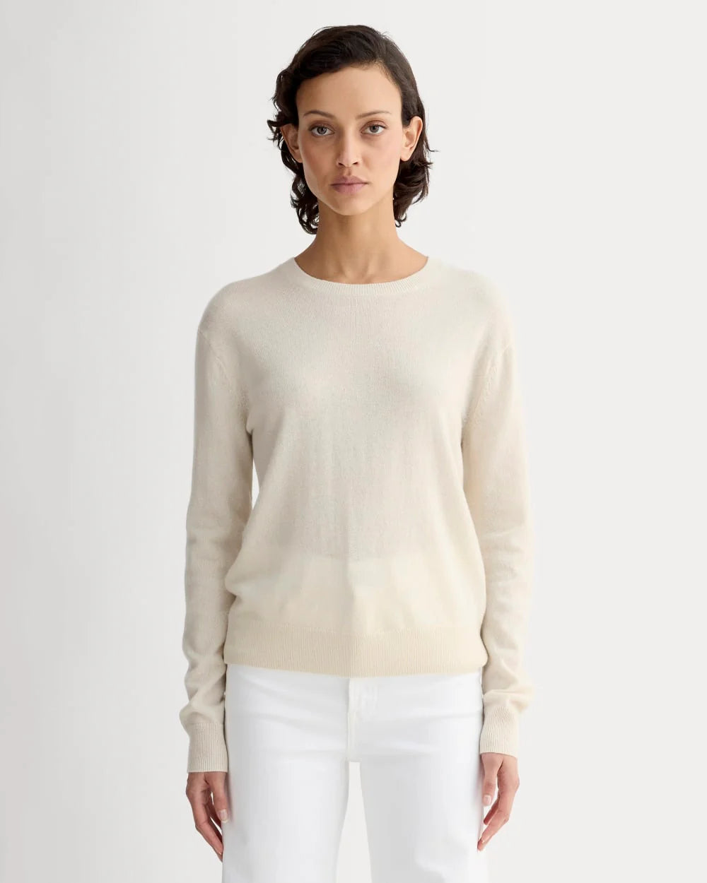 The Classic Crew in Cashmere | Bone