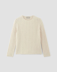 The Cotton Merino Cable Crew | Canvas