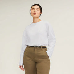 The Organic Cotton Relaxed Long Sleeve Tee | White