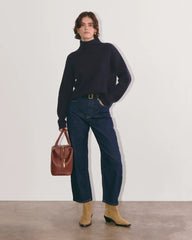 The Fisherman Turtleneck in Wool Cashmere | Navy