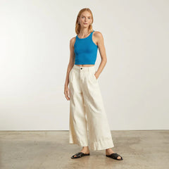 The Pima Micro-Rib Short Tank | Horizon Blue