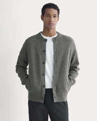 Luxe Merino Crew Cardigan | Heathered Charcoal
