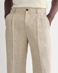 The Linen Pleated Trouser | Cornstalk Chambray