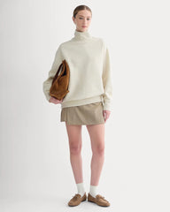 Luxe Fleece Turtleneck | Heathered Oat
