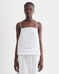 The Lace Trim Tank | White