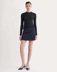 The Pointelle Crew in Ultrasoft Merino | Black