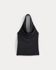 Halter Cowlneck Top in Butterknit | Black