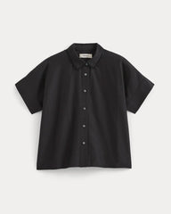 Scalloped-Collar Square Shirt | Black
