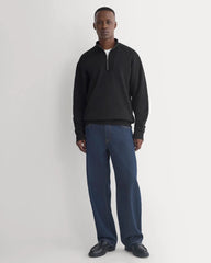 Lightweight Terry Zip Pullover | Black