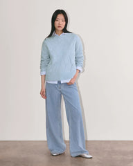 The Pointelle Sweater in Cloud | Chambray Blue