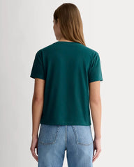 The Box-Cut Tee in Essential Cotton | Dark Sea | No Pocket