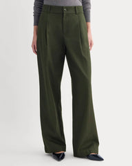 Wide-Leg Trouser in Buttersmooth | Dark Green | 30" Inseam