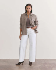 The Boyfriend Shirt in Flannel | Taupe Melange