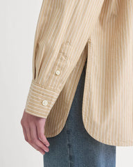 The Boyfriend Shirt in Ultrasoft Cotton | Tiger's Eye / Optic White