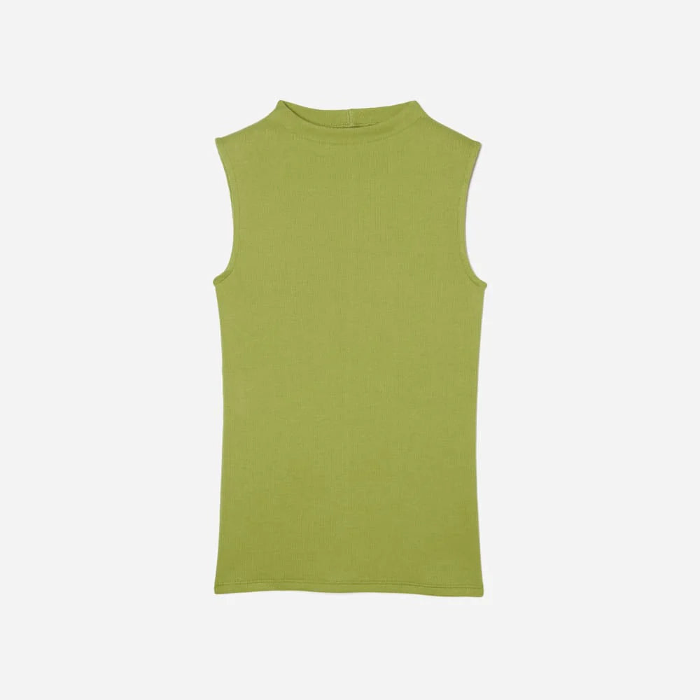 The Pima Micro-Rib Funnel-Neck Tank | Pepper