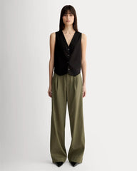The Vest in Stretch Linen | Black