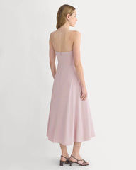 Strapless Dress in Stretch Linen | Burnished Lilac
