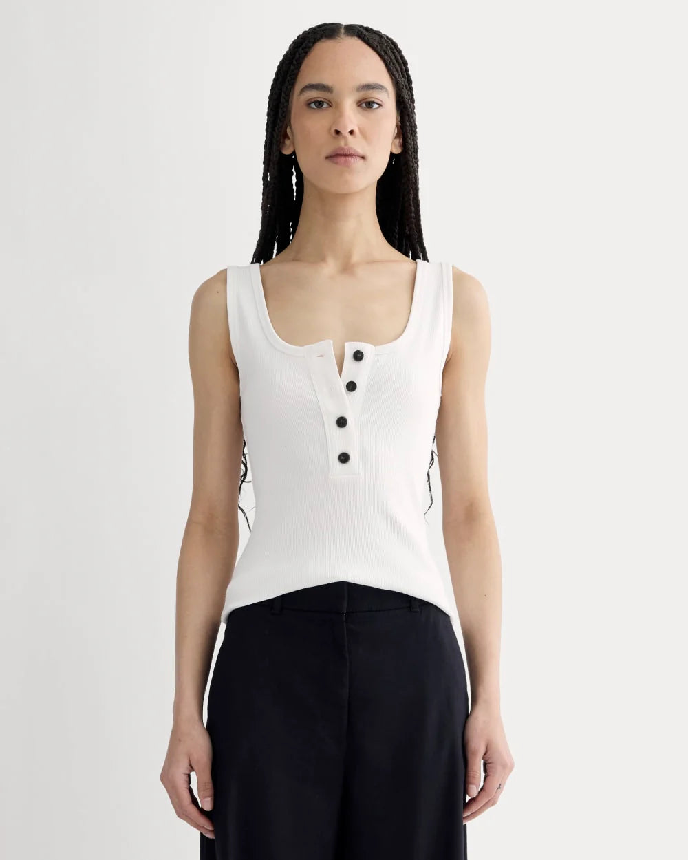 The Selfie Henley Tank | White