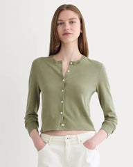 The Cropped Cardigan in Cotton Cashmere | Sagebrush