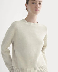 The Cotton Honeycomb Square Crew | Heathered Oat