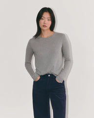 The Crew in Cotton Cashmere | Heather Charcoal