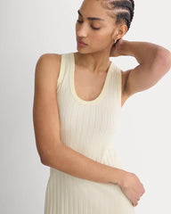 Scoop-Neck Midi Dress in Pointelle Knit | Lemon Icing