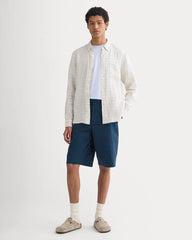 The Classic Shirt in Linen | Bone Plaid