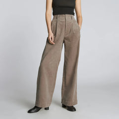 The Corduroy Way-High® Drape Pant  | Taupe Grey