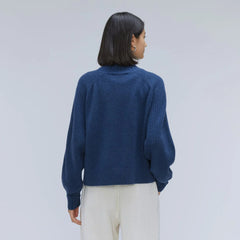 The Cashmere Ribbed Turtleneck | Bright Navy