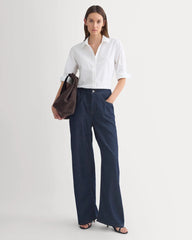 Cuff Detail Shirt in Lightweight Cotton | White