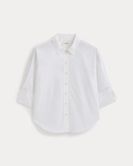 Cuff Detail Shirt in Lightweight Cotton | White